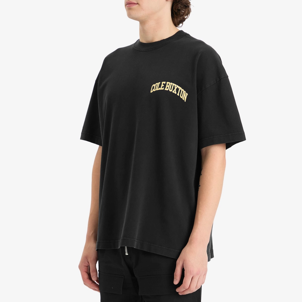 Cole Buxton Men's Yellow Arc T-Shirt Vintage Black